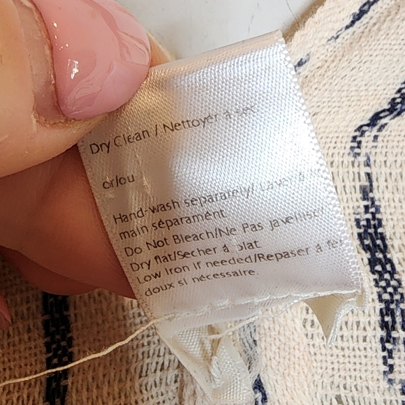 Ketza Guatemala Cotton Woven Cream Stripe Open Front Fringe Kimono One Size - Picture 15 of 16